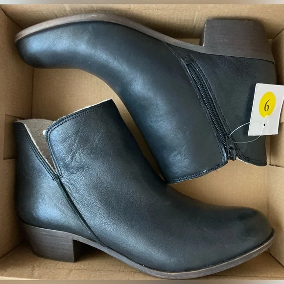 ankle booties lucky brand black leather boots